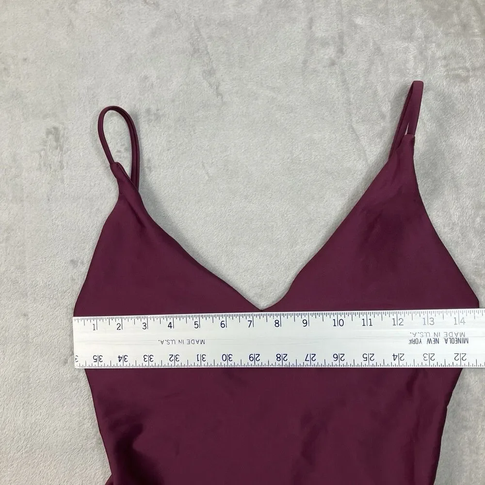 J Crew Lana One-Piece Womens 12 Burgundy Classic Sculpt Luxe Beach Resort CI367